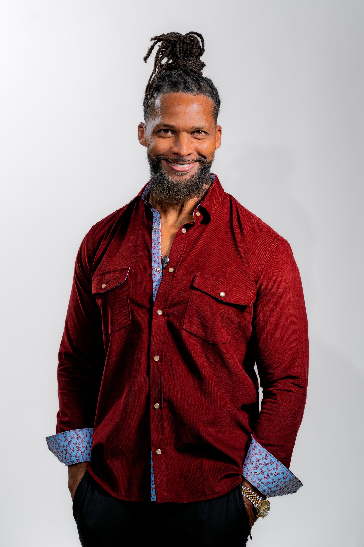 Men’s Burgundy Luxury Festive Shirt