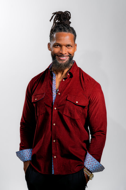 Men’s Burgundy Luxury Festive Shirt