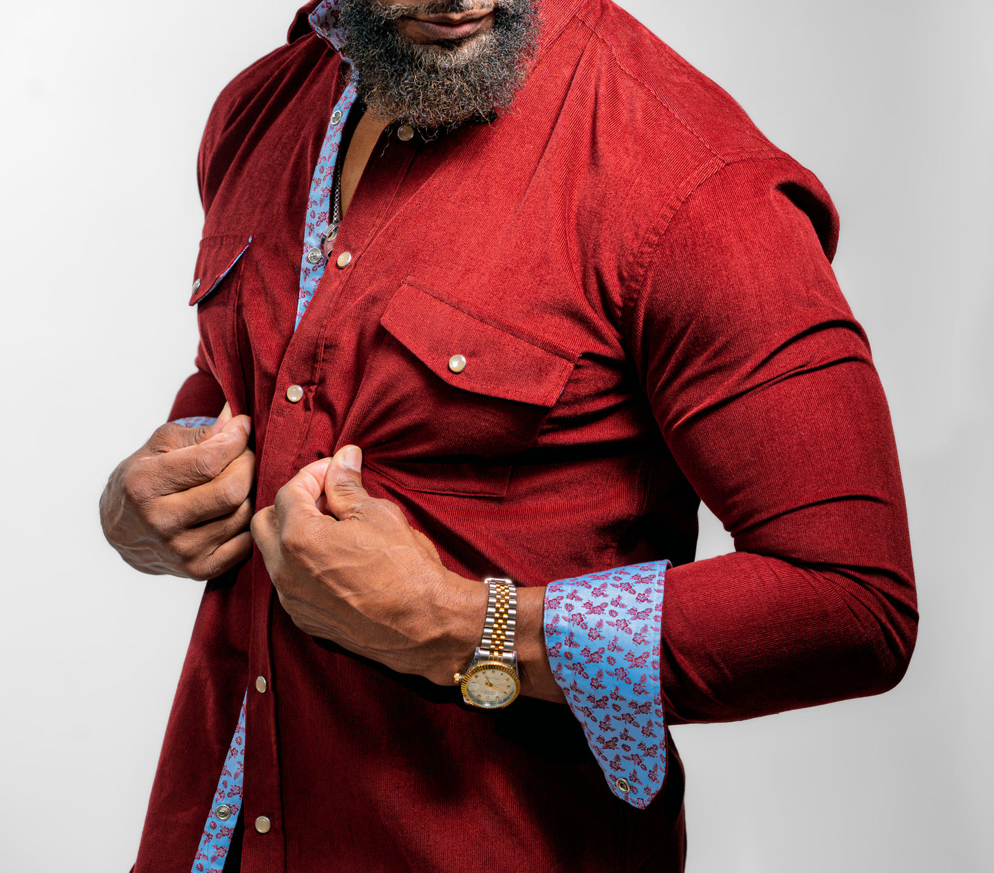 Men’s Burgundy Luxury Festive Shirt
