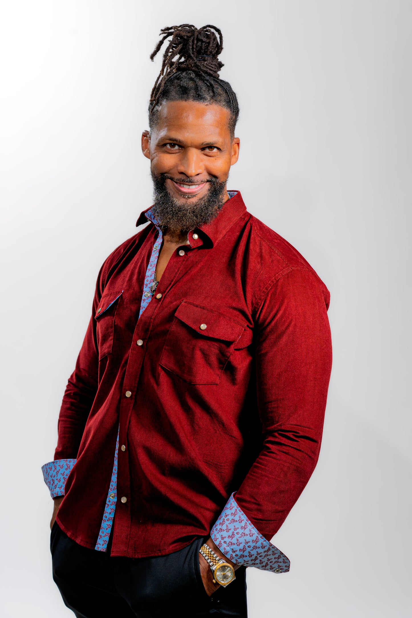 Men’s Burgundy Luxury Festive Shirt