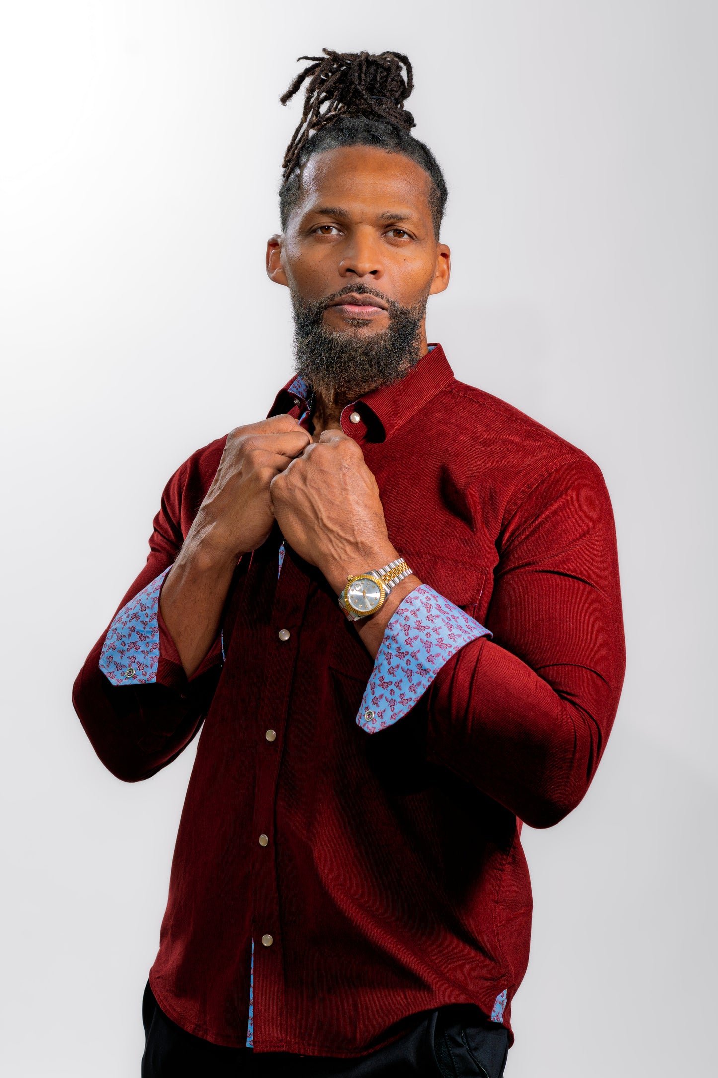 Men’s Burgundy Luxury Festive Shirt
