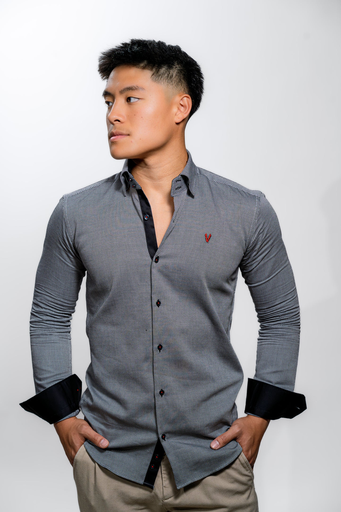 Men’s Grey Slim Fit Boardroom Shirt