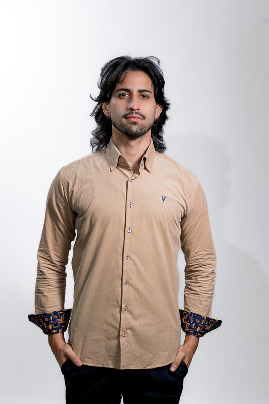 Men’s Beige Slim Fit Boardroom Shirt