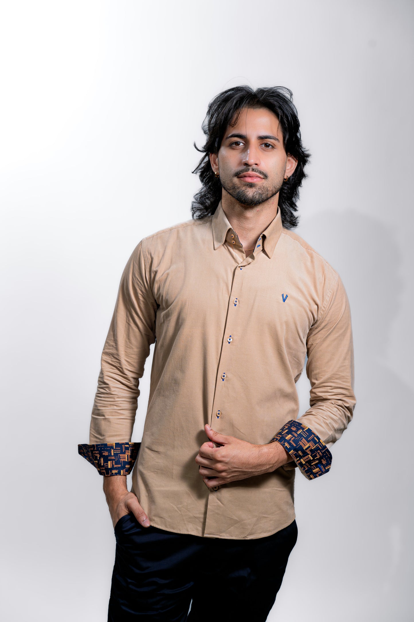 Men’s Beige Slim Fit Boardroom Shirt