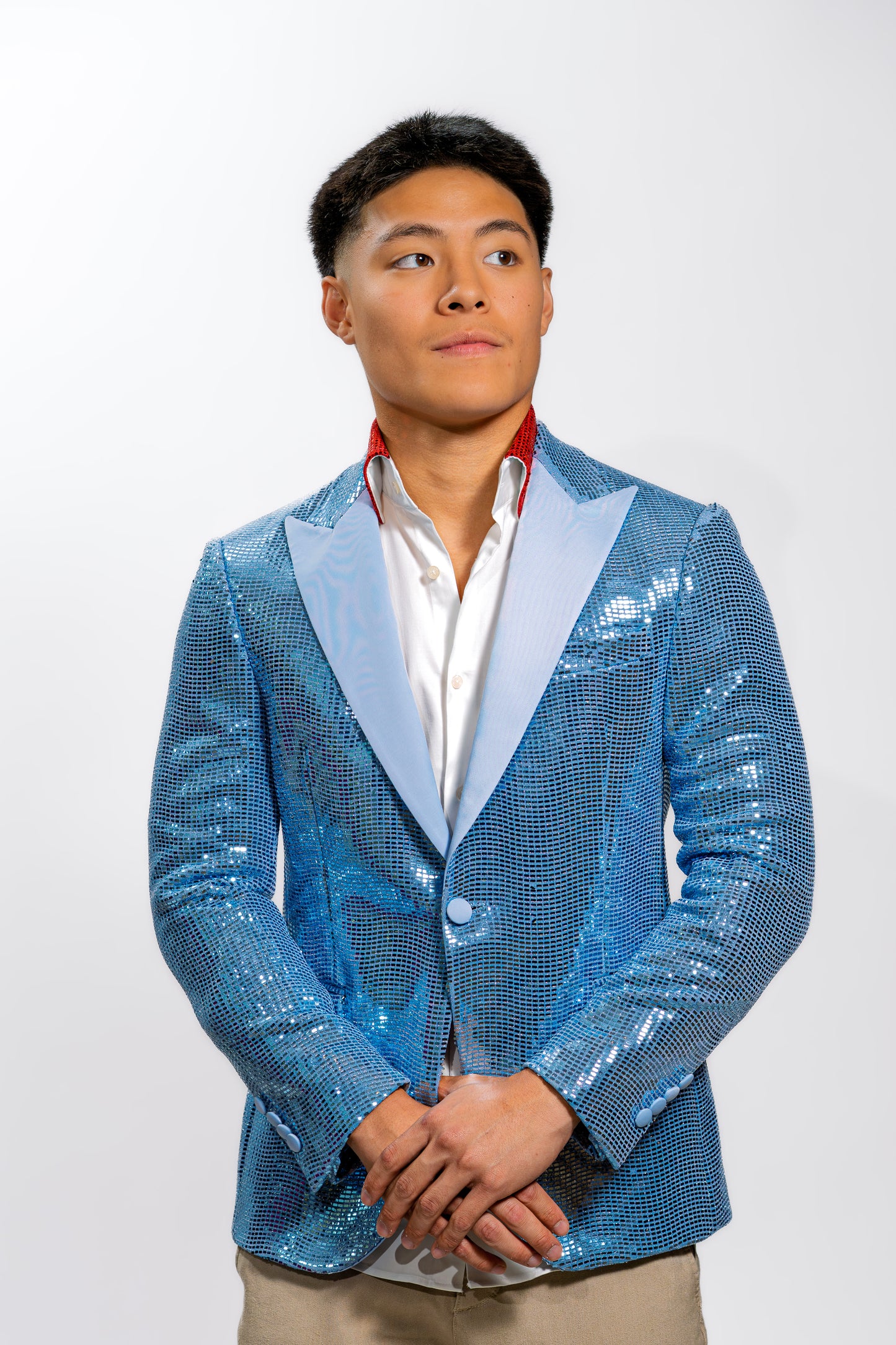 Men’s Blue Sequin Festive Blazer
