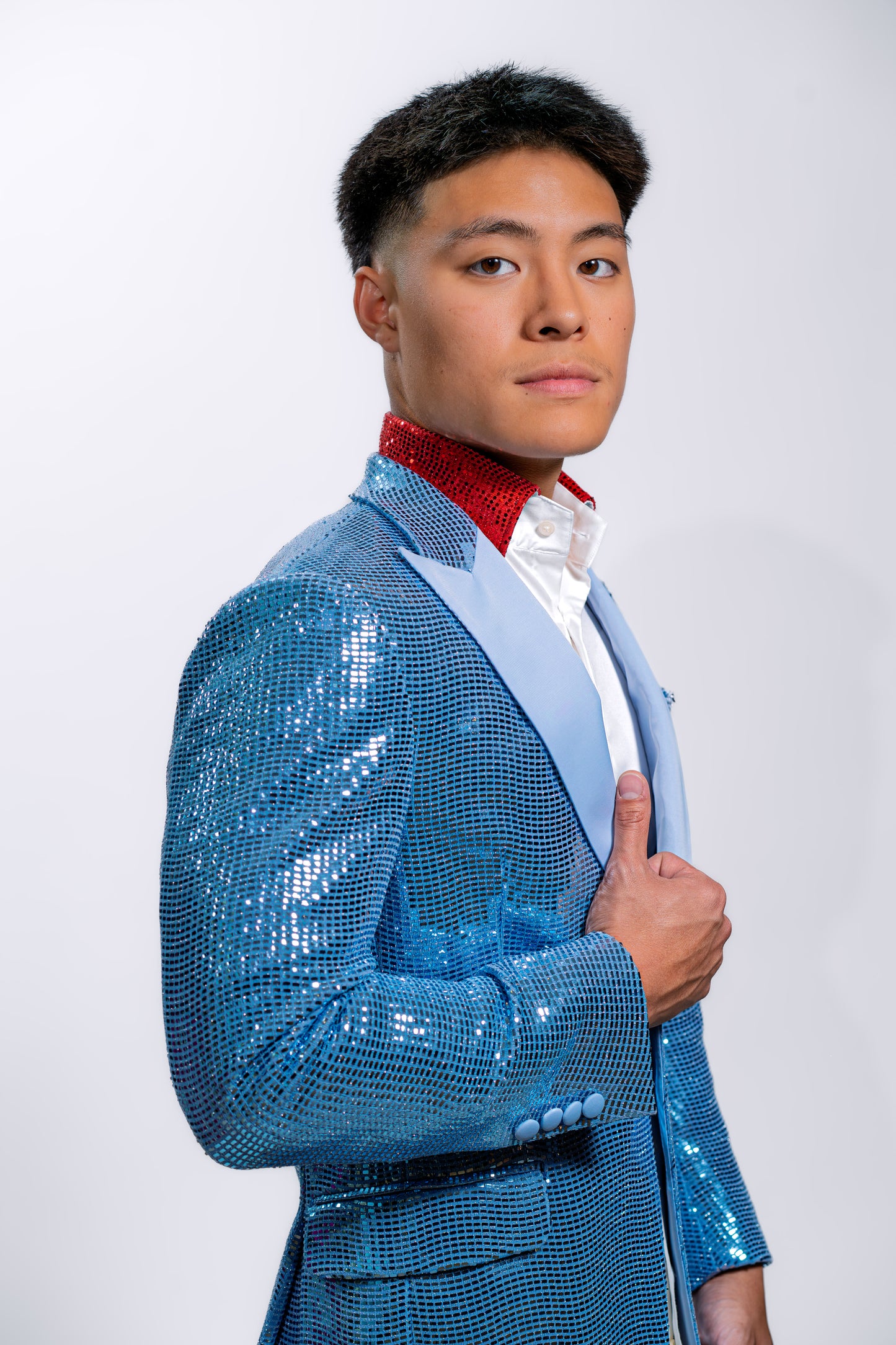 Men’s Blue Sequin Festive Blazer