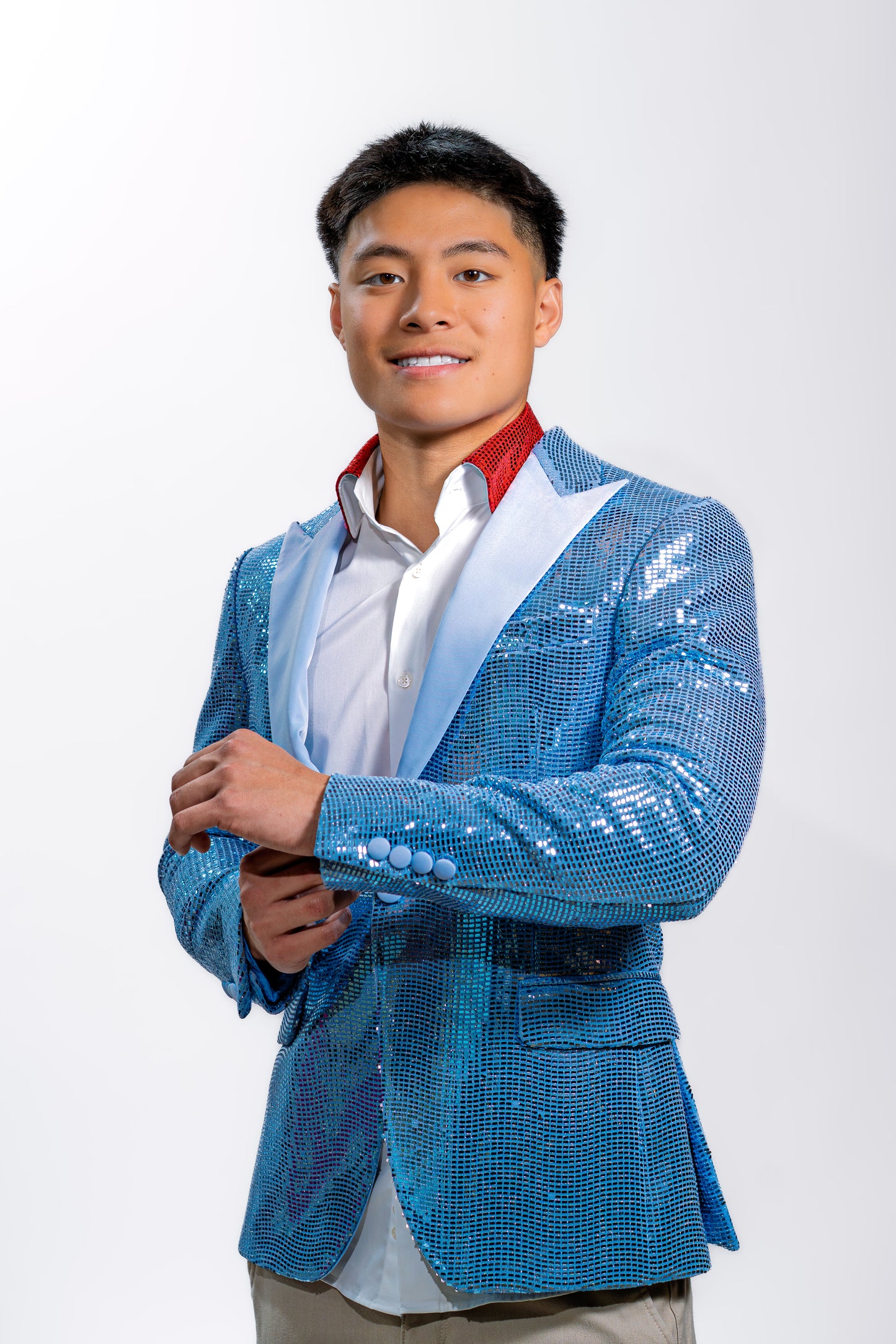 Men’s Blue Sequin Festive Blazer