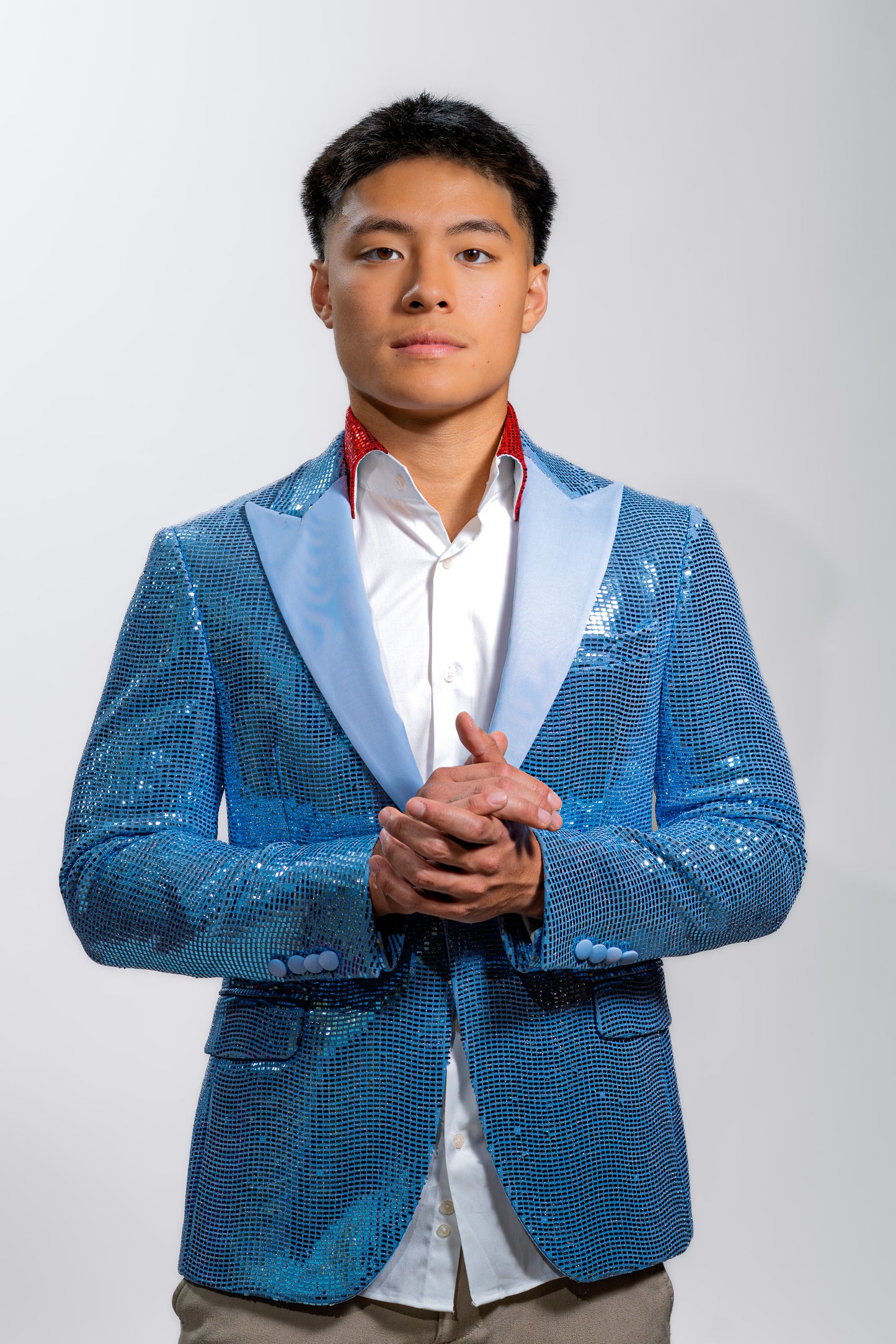 Men’s Blue Sequin Festive Blazer