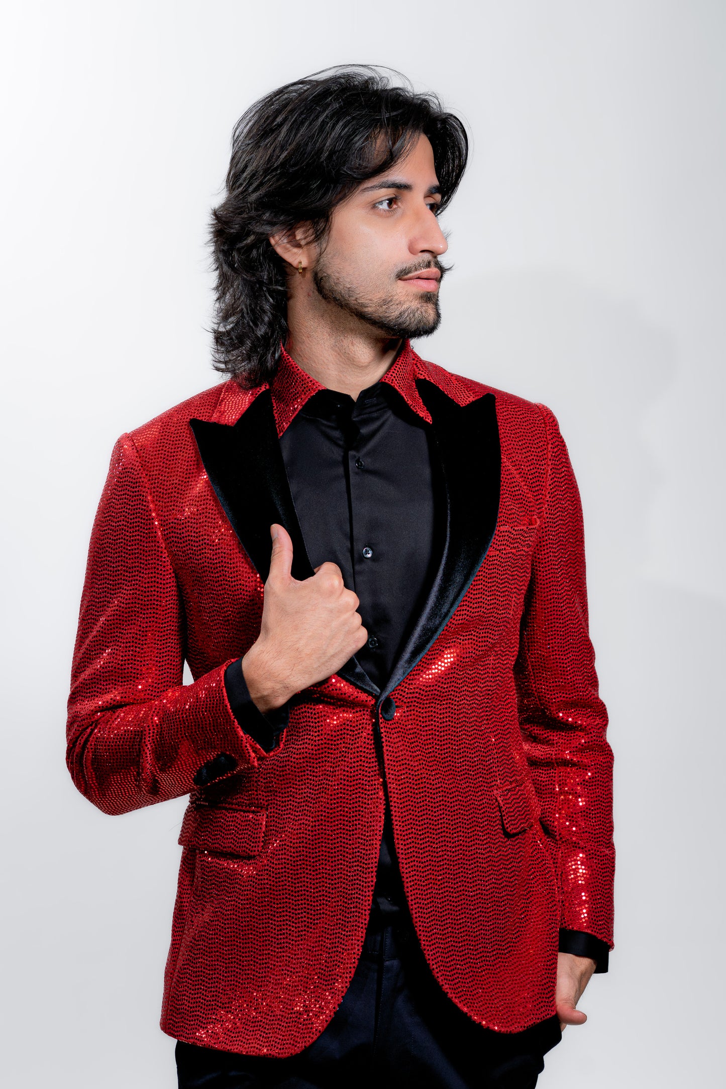 Men’s Red Sequin Party Blazer