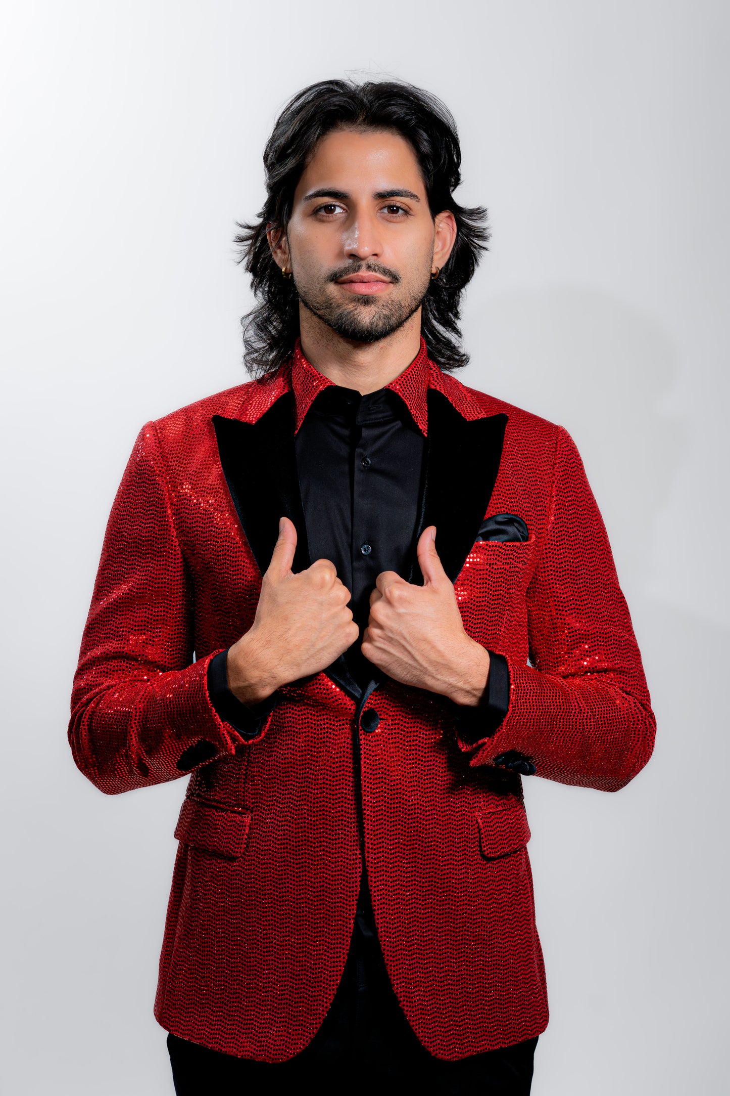 Men’s Red Sequin Party Blazer