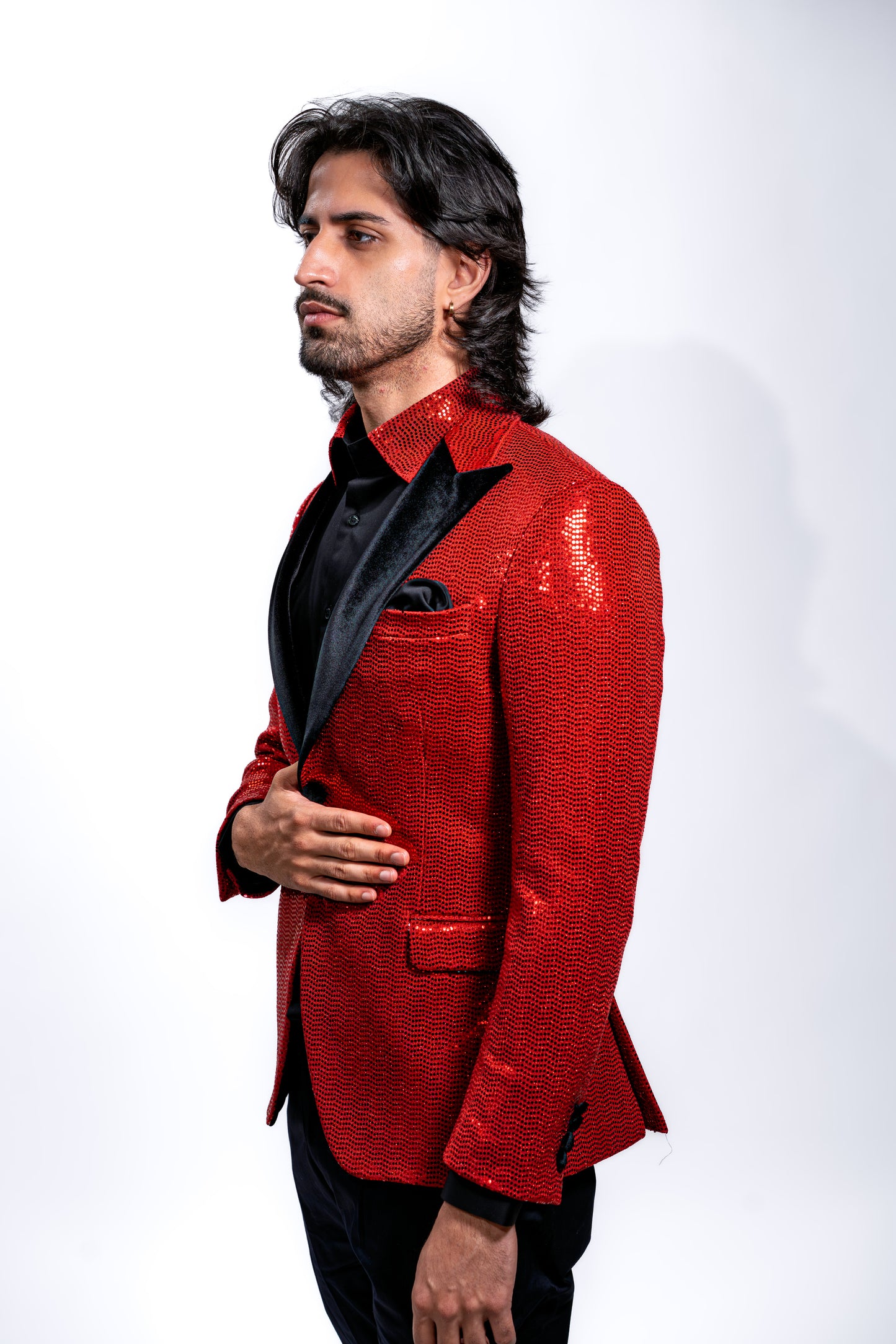 Men’s Red Sequin Party Blazer