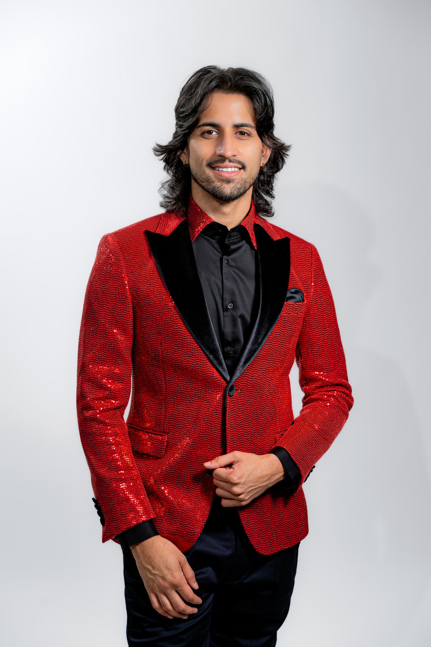 Men’s Red Sequin Party Blazer