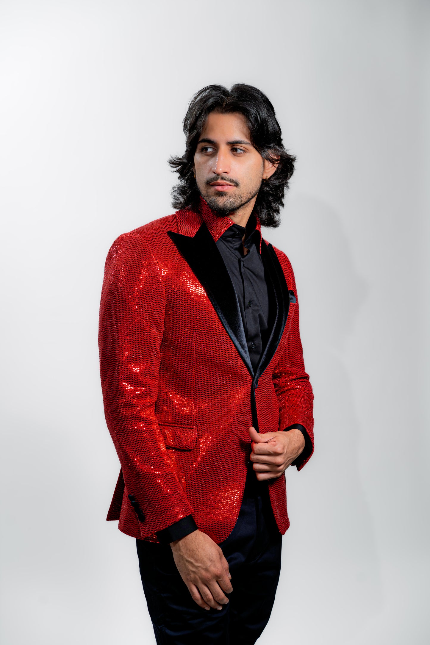 Men’s Red Sequin Party Blazer