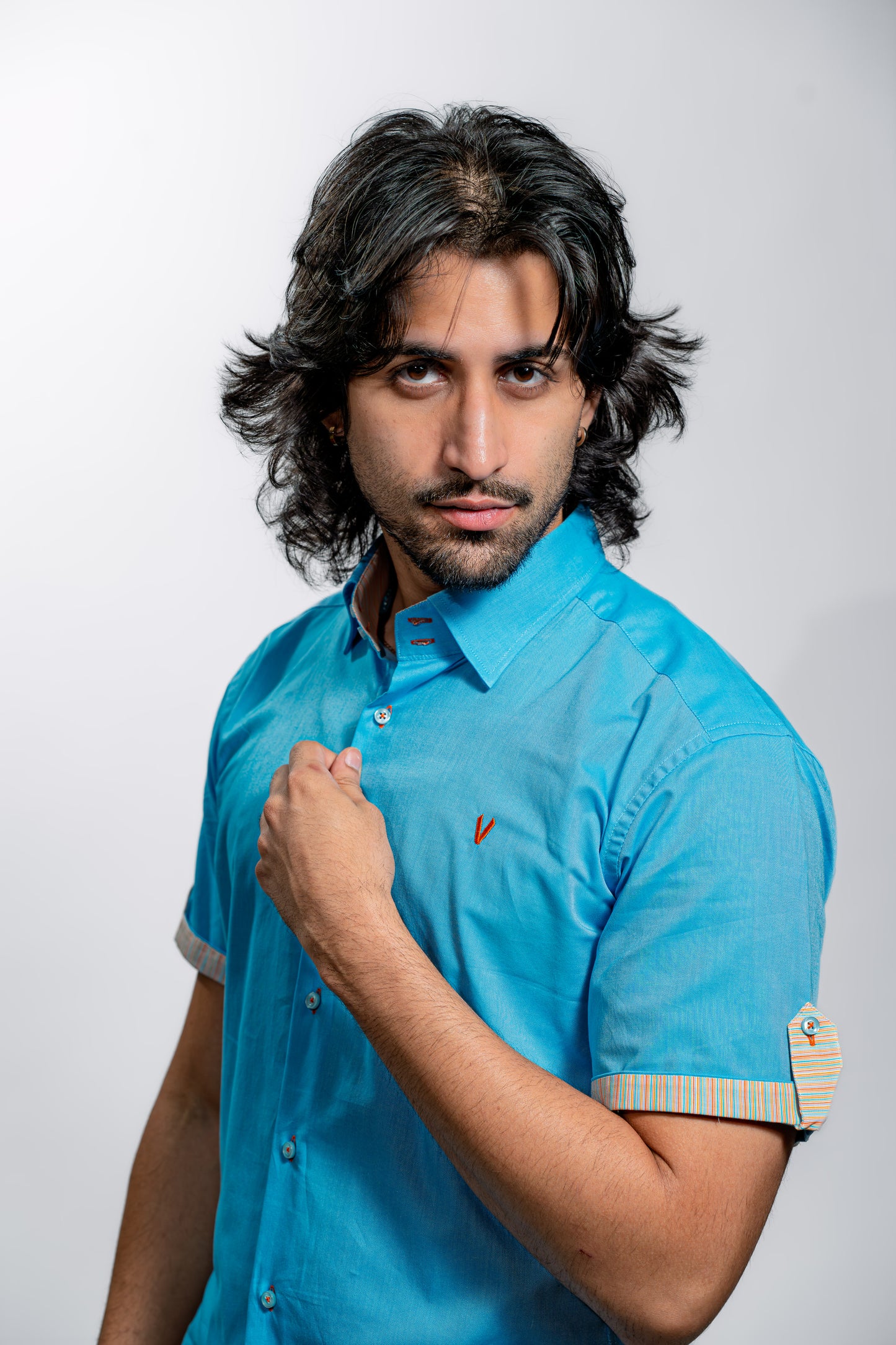 Men’s Aqua Blue Premium Party Shirt