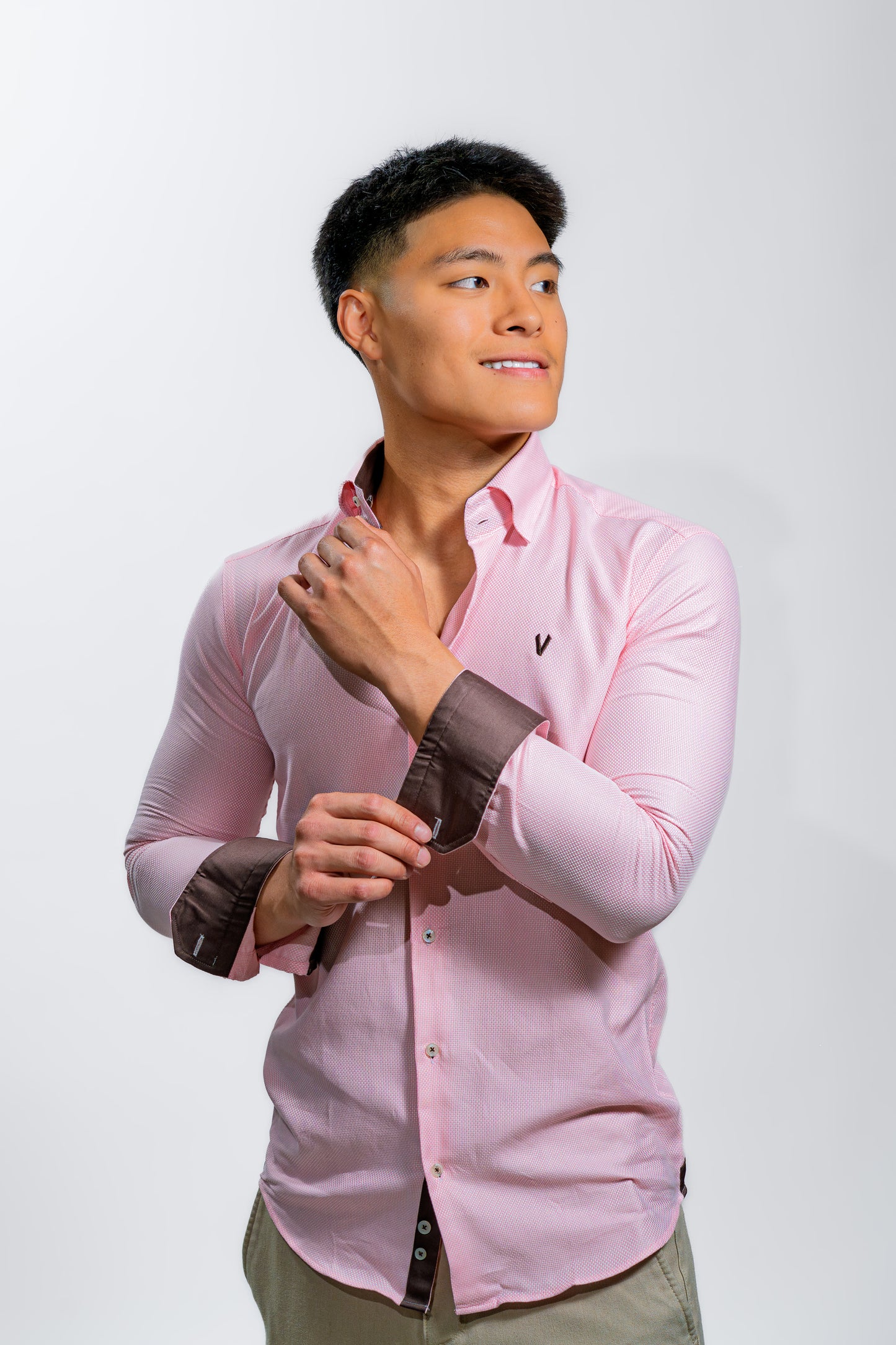 Men’s Light Pink Slim Fit Prom Shirt