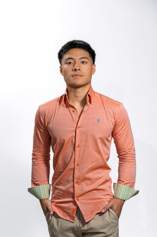 Men’s Peach Orange Premium Party Shirt