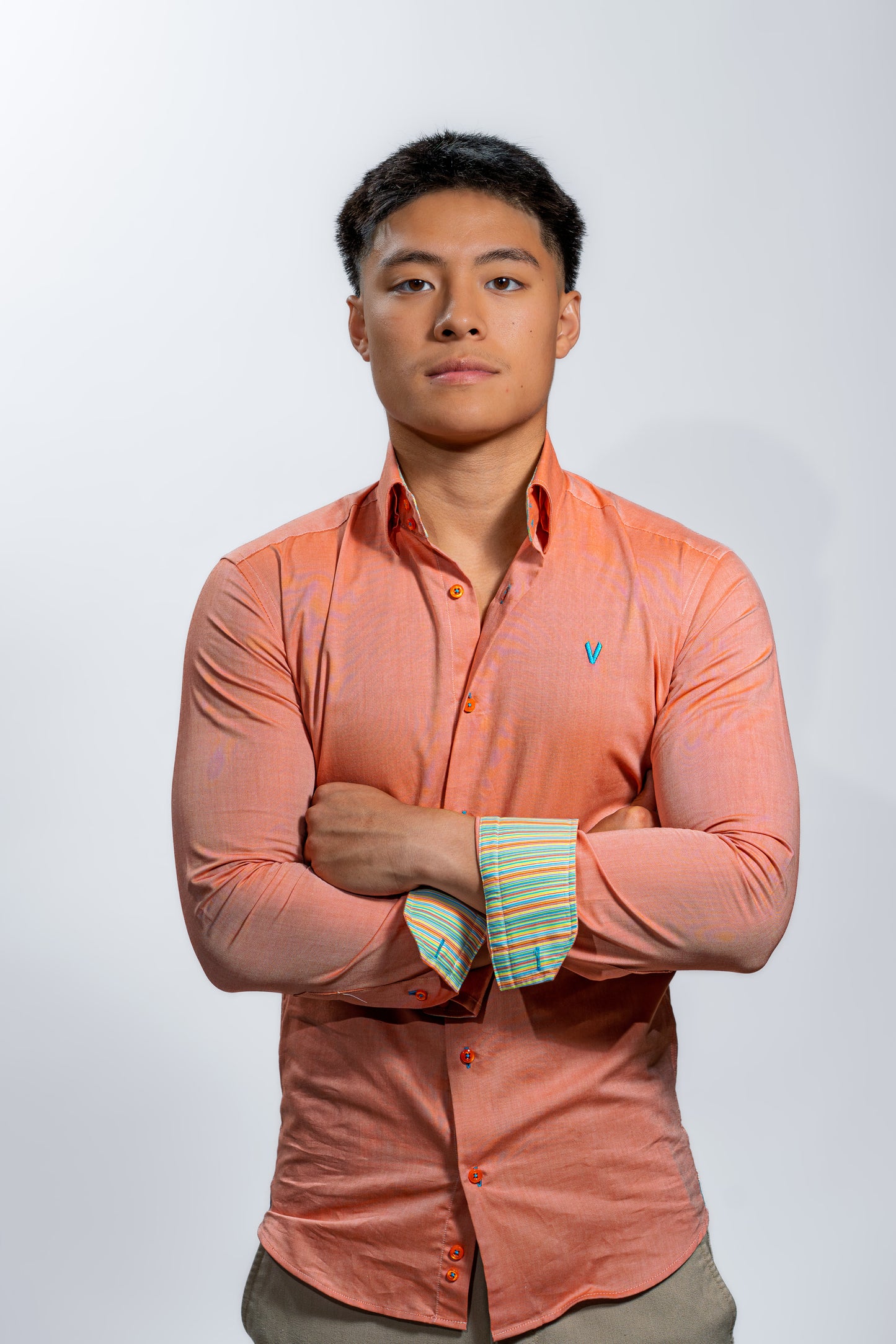 Men’s Peach Orange Premium Party Shirt