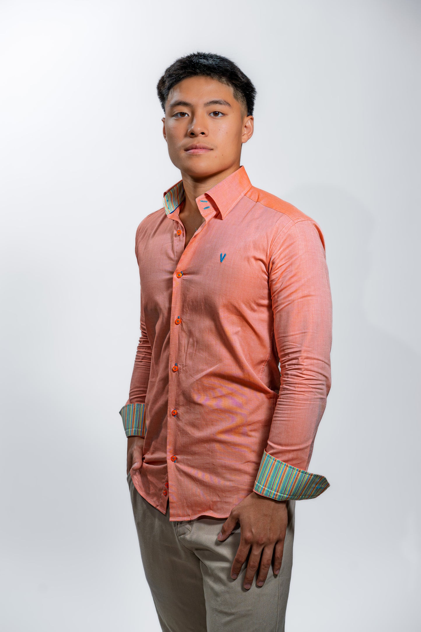 Men’s Peach Orange Premium Party Shirt