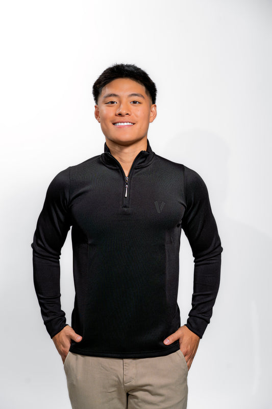 Men’s Black Performance Quarter Zip Pullover