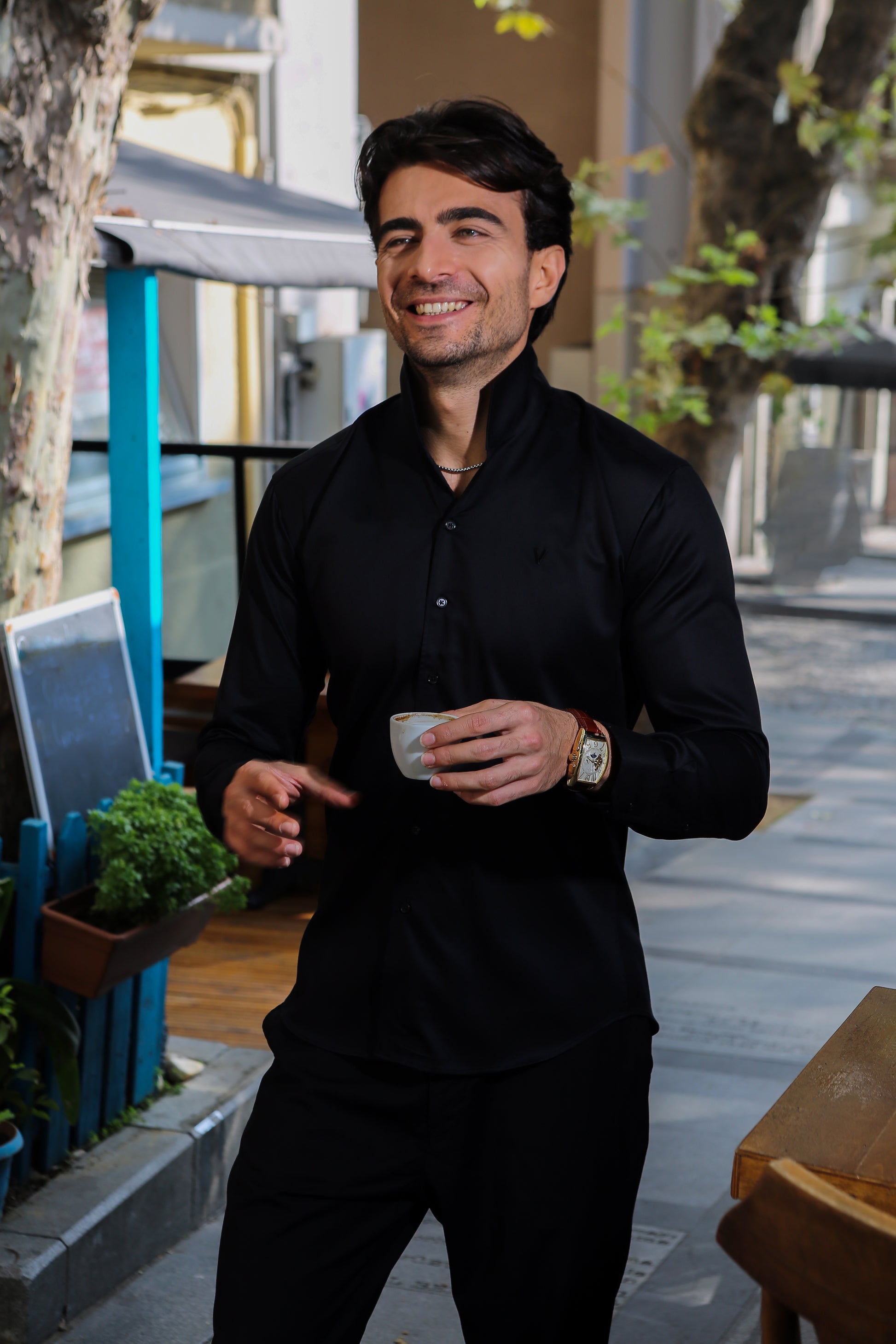 italian collar dress shirts White Poplin Shirt open collar with short points Casual White Collar Shirt |