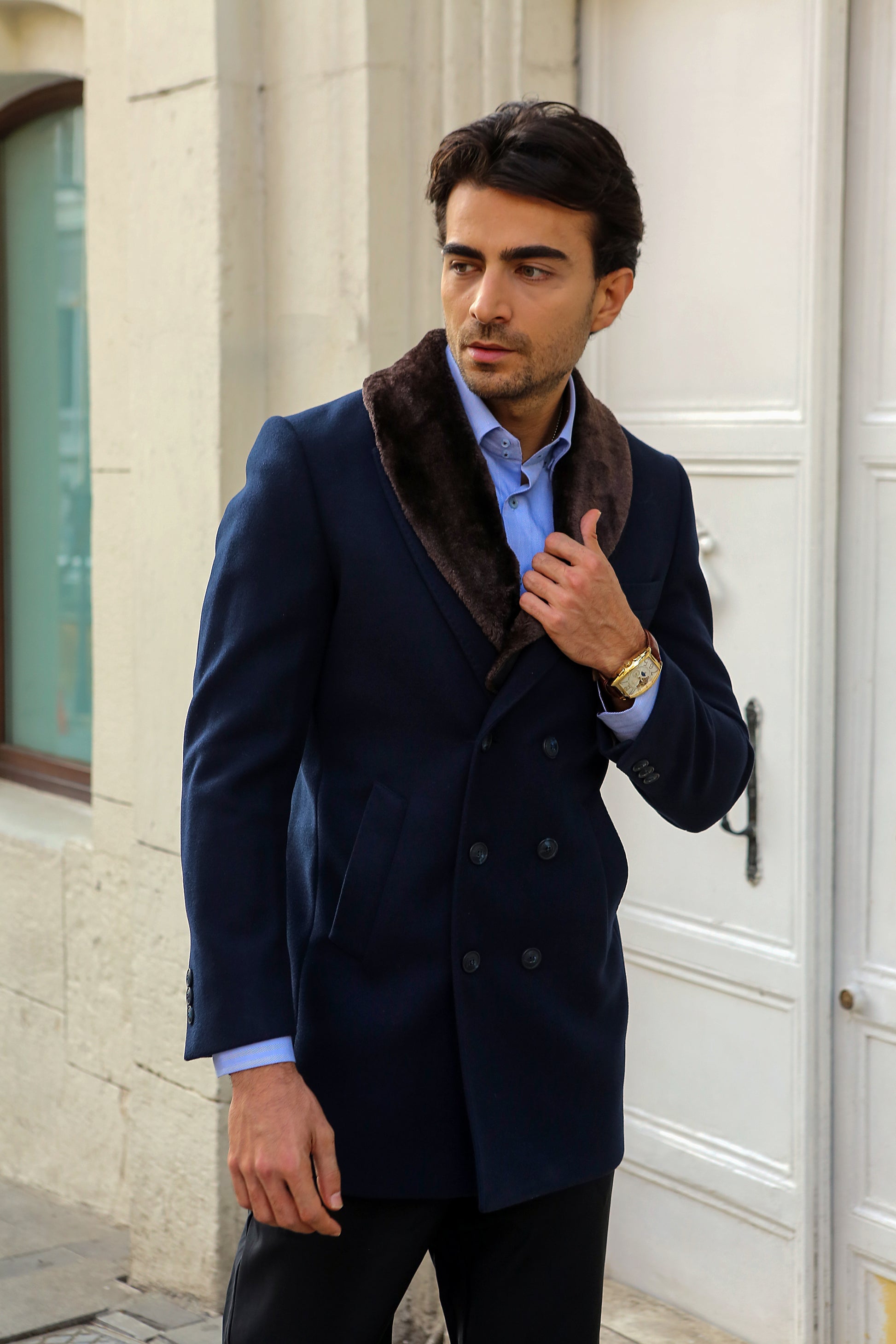 The Double-Breasted Navy Blue Overcoat4