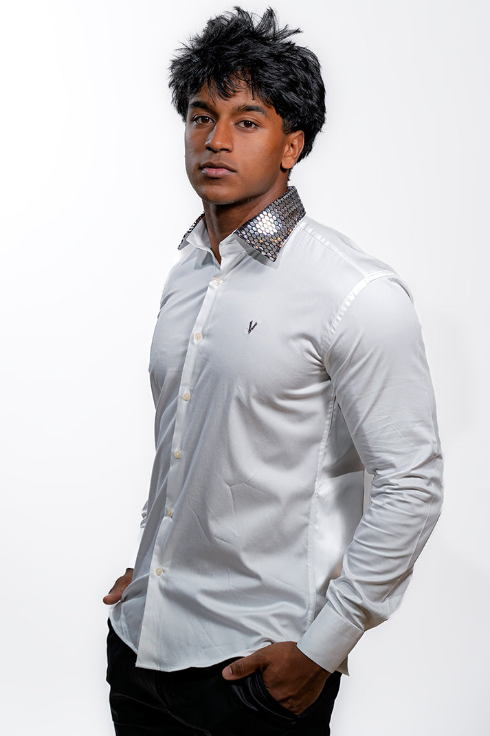 Valnti White/Silver Sequence Suit