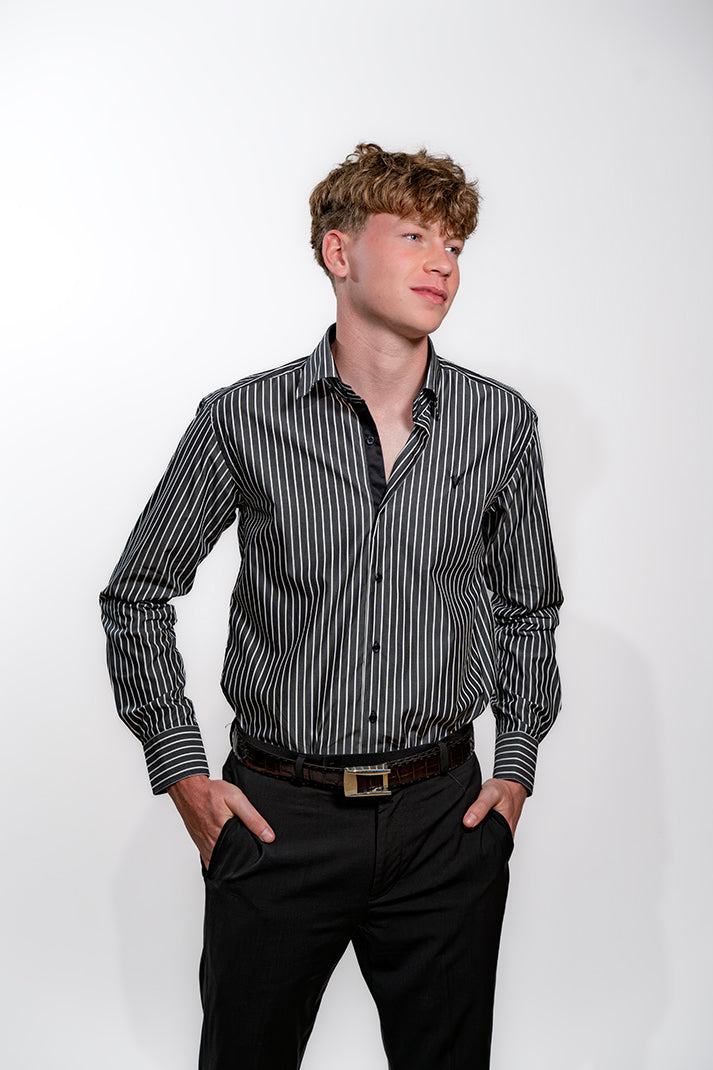 Valnti Black/White Stripe 2B Shirt