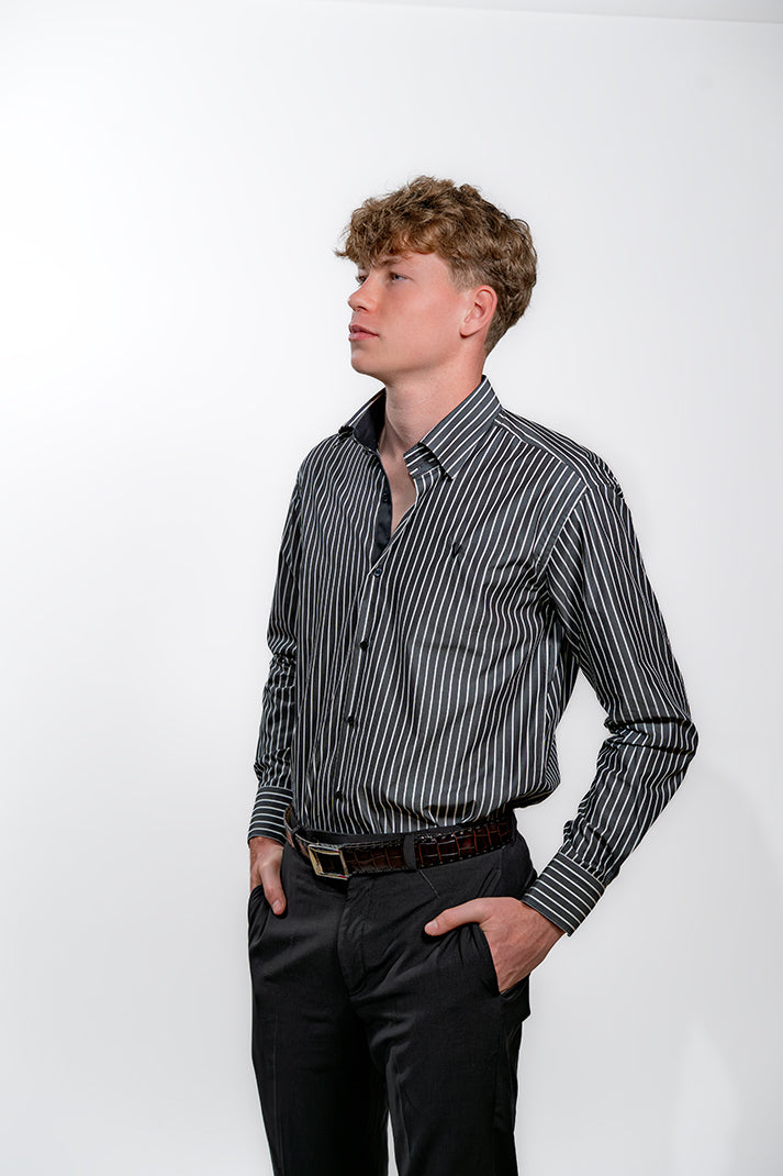 Valnti Black/White Stripe 2B Shirt