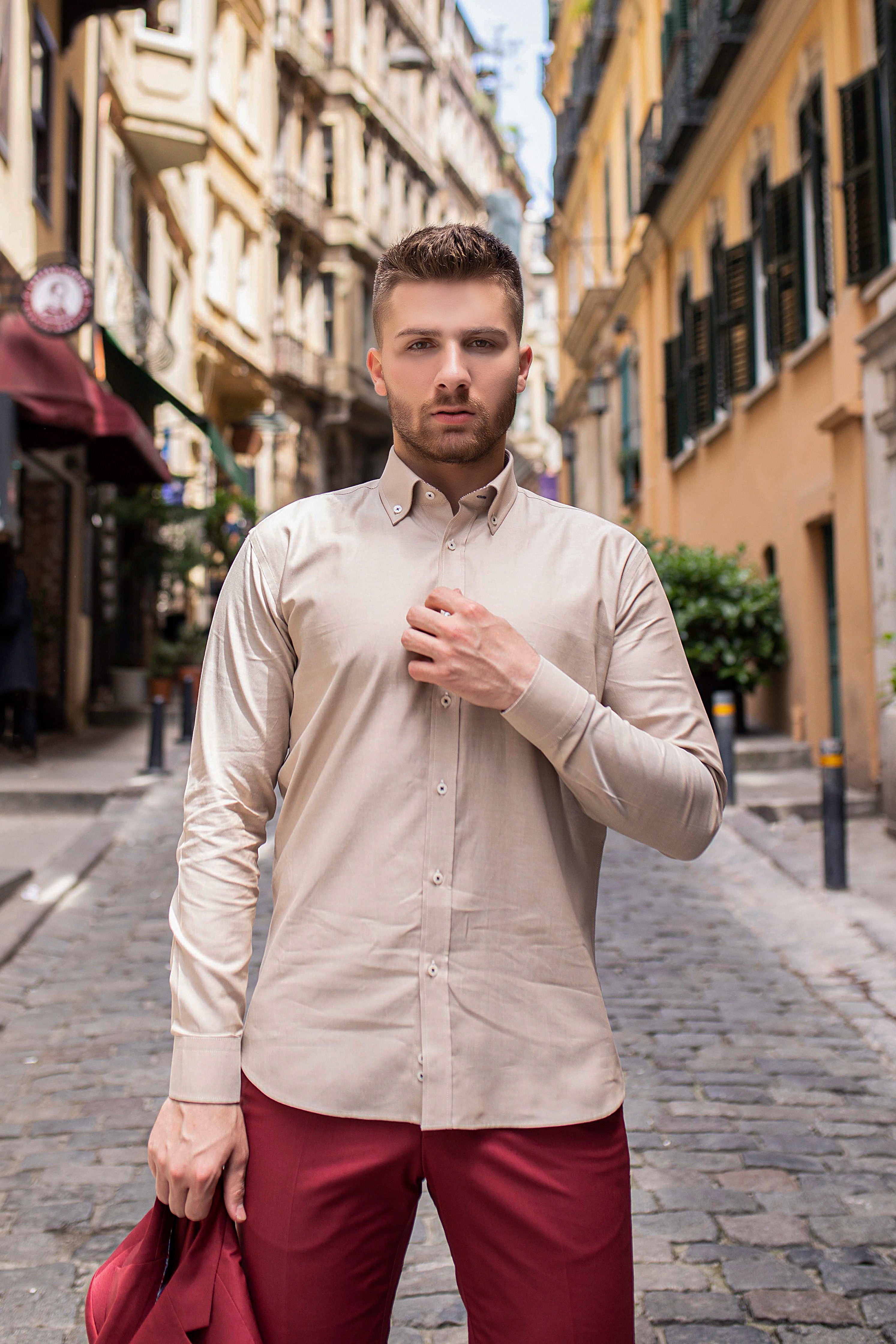 Valnti Cream Moda Slim Dress Shirt – Stylish & Versatile Wear